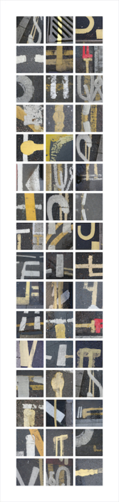 detailed photos of road paint markings in a grid