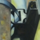 Close up painting of fixing of roadsign