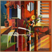 Shutters, IR (SB) I 2024, oil on canvas, 90 x 90 cm, oil on canvas