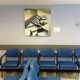 Painting on wall of hospital waiting room