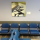 Painting on wall of hospital waiting room