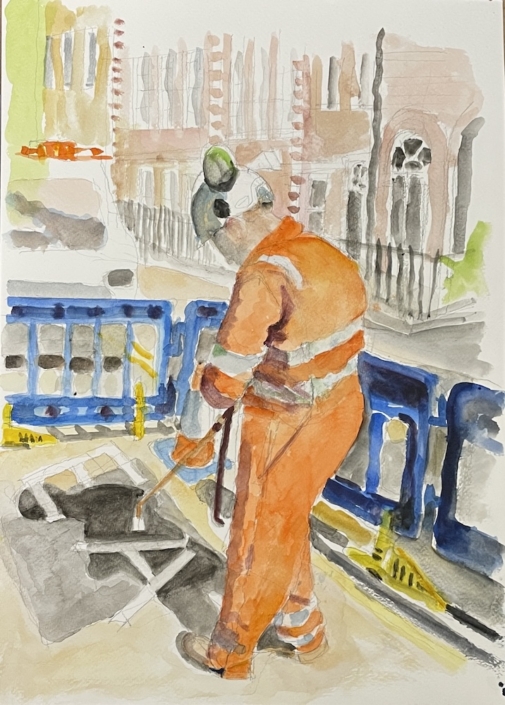 Public Servants, Richmond Green (EA) Public Servants, Richmond Green (EA) 2024, watercolour on paper