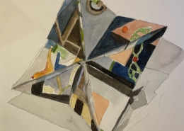 Fortune Teller FR (SL) SKI, 2025 Watercolour 34 x 28 cm framed